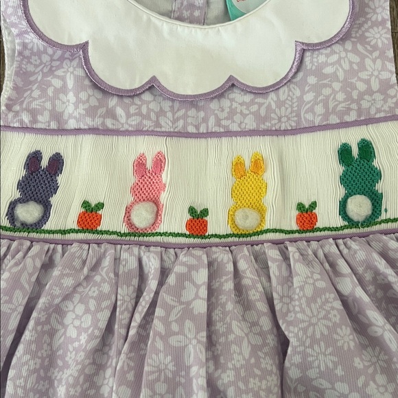 The Smocked Flamingo Spring Easter Bunny Dress size 3T - Picture 5 of 5